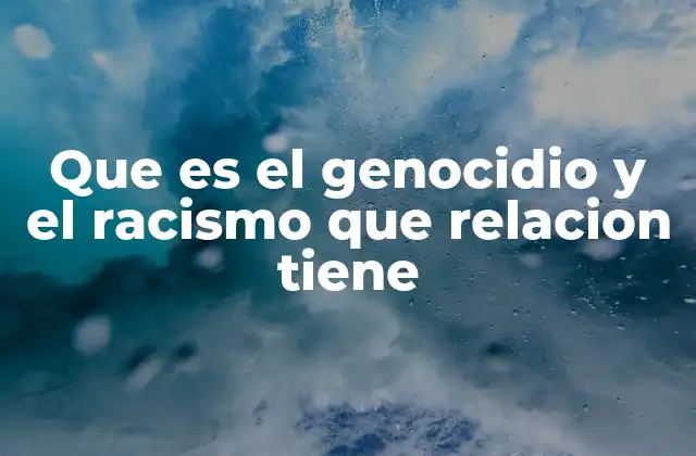 Que es el Genocidio y el Racismo que Relacion Tiene