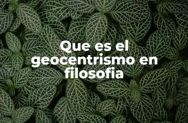 Que es el Geocentrismo en Filosofia