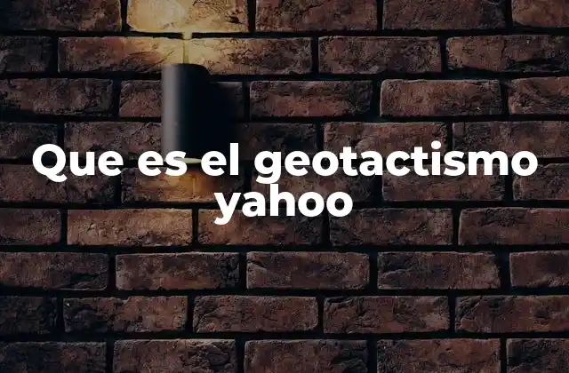 Que es el Geotactismo Yahoo