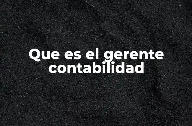 Que es el Gerente Contabilidad 2 El rol del responsable financiero en el entorno empresarial