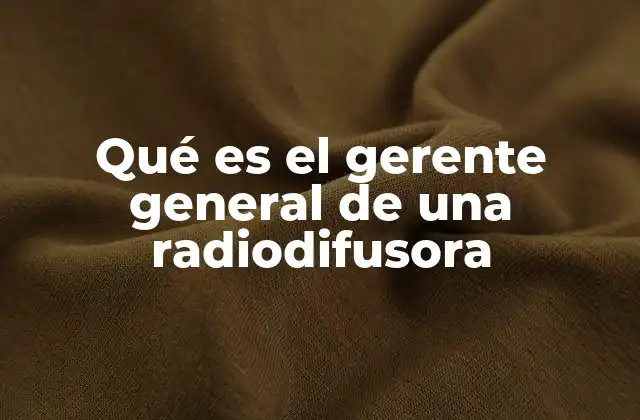 Qué es el Gerente General de una Radiodifusora 2 El rol del director de una emisora de radio