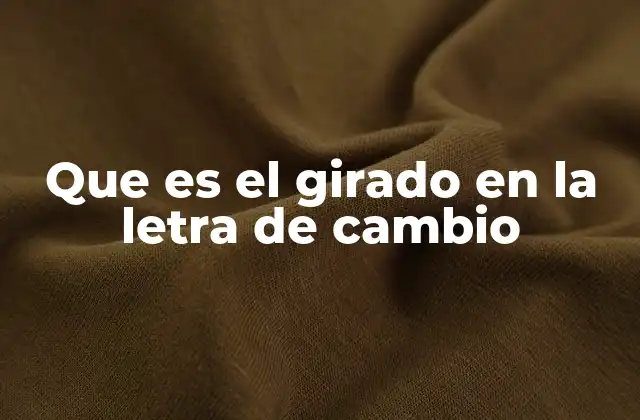 Que es el Girado en la Letra de Cambio