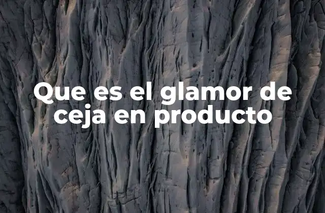 Que es el Glamor de Ceja en Producto