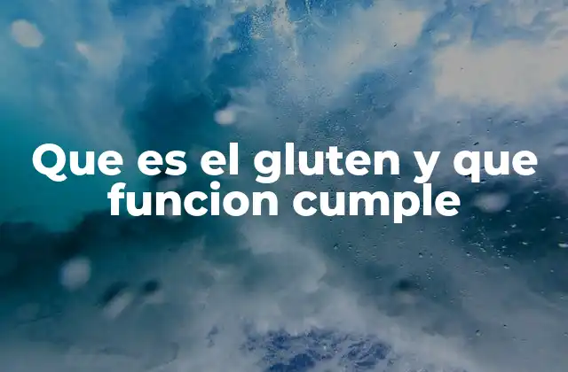 Que es el Gluten y que Funcion Cumple
