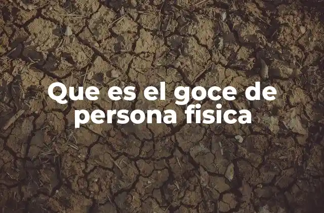 Que es el Goce de Persona Fisica
