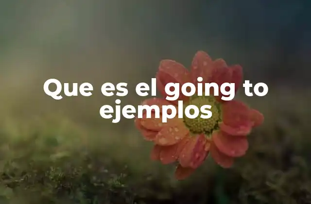 Que es el Going To Ejemplos