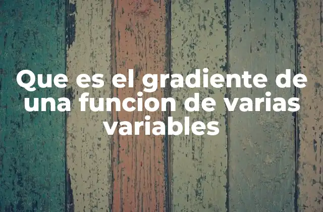 Que es el Gradiente de una Funcion de Varias Variables