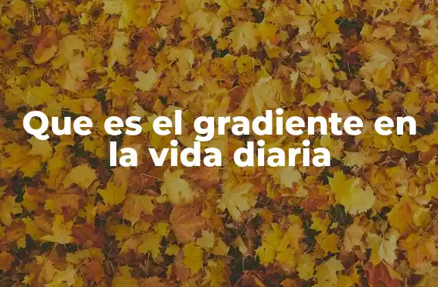 Que es el Gradiente en la Vida Diaria