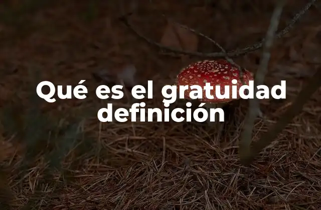 Qué es el Gratuidad Definición
