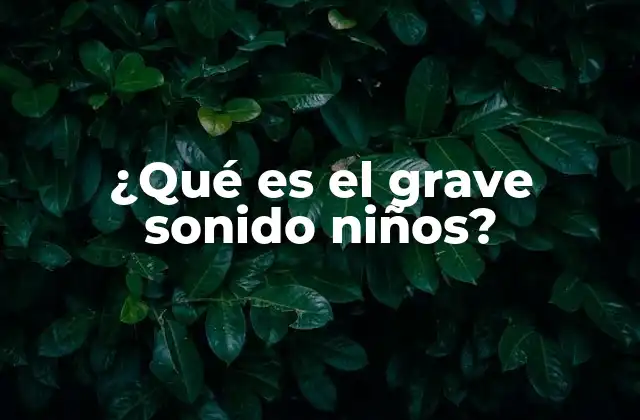 ¿qué es el Grave Sonido Niños?