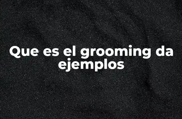 Que es el Grooming Da Ejemplos 2 Cómo se desarrolla el proceso de grooming