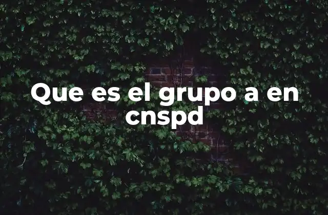 Que es el Grupo a en Cnspd