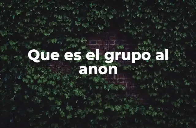 Que es el Grupo Al Anon