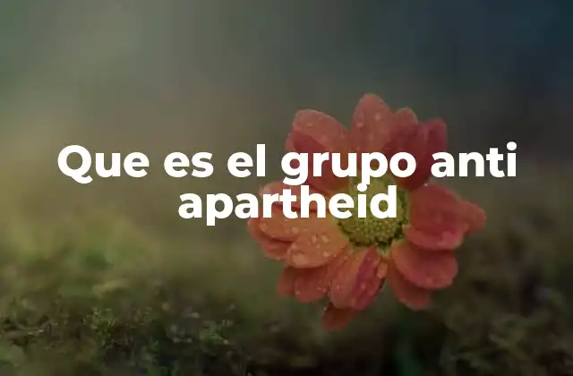 Que es el Grupo Anti Apartheid