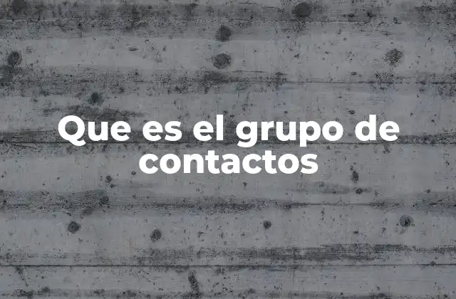 Que es el Grupo de Contactos