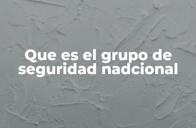Que es el Grupo de Seguridad Nadcional