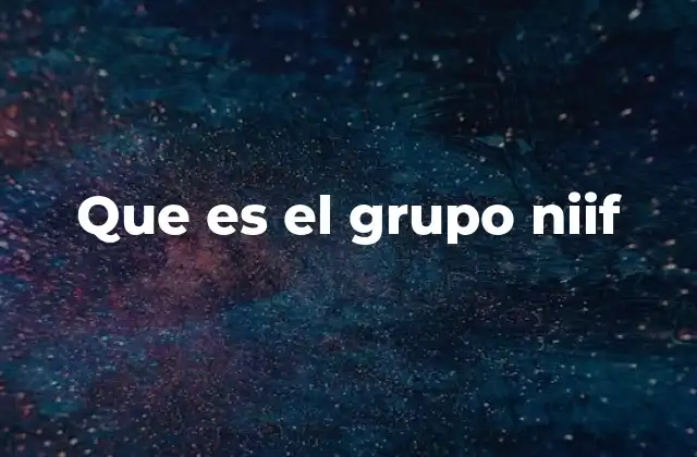Que es el Grupo Niif