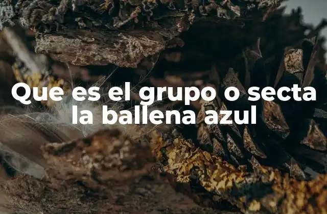 Que es el Grupo o Secta la Ballena Azul