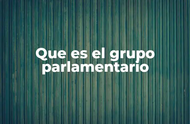 La estructura interna de los grupos parlamentarios