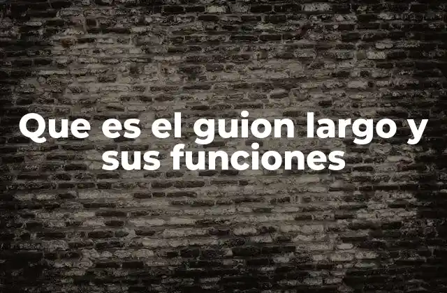 Que es el Guion Largo y Sus Funciones