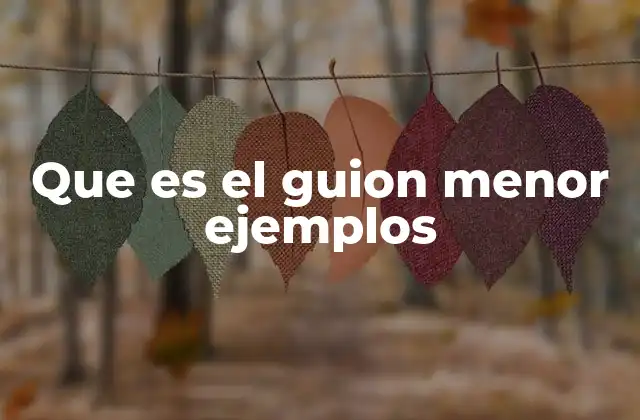 Que es el Guion Menor Ejemplos