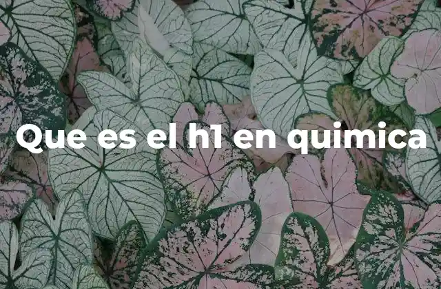 Que es el H1 en Quimica