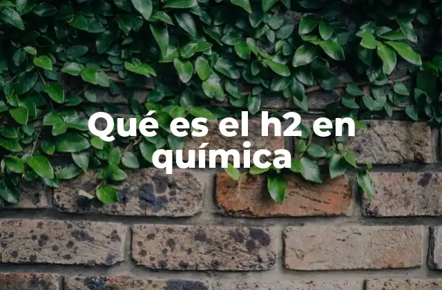 Qué es el H2 en Química