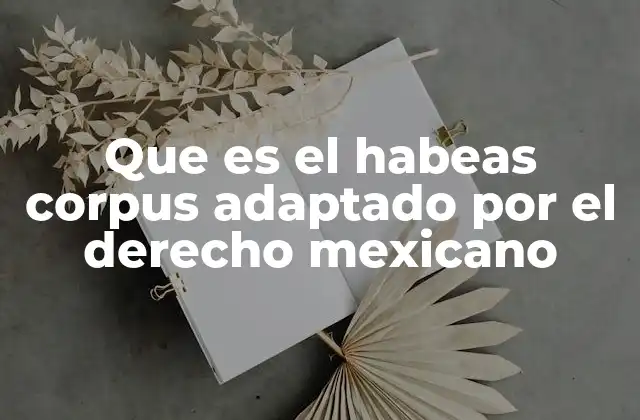 Que es el Habeas Corpus Adaptado por el Derecho Mexicano