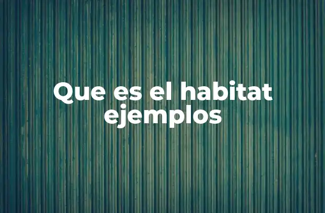 Que es el Habitat Ejemplos 2 ¿Cómo se clasifican los hábitats?