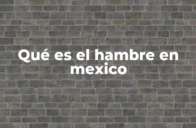 Qué es el Hambre en Mexico