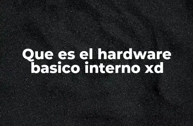 Que es el Hardware Basico Interno Xd