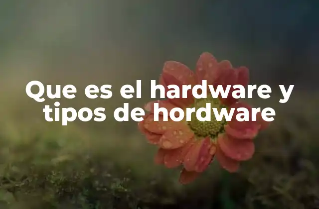Que es el Hardware y Tipos de Hordware