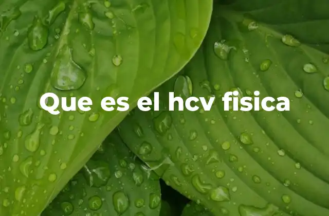 Que es el Hcv Fisica