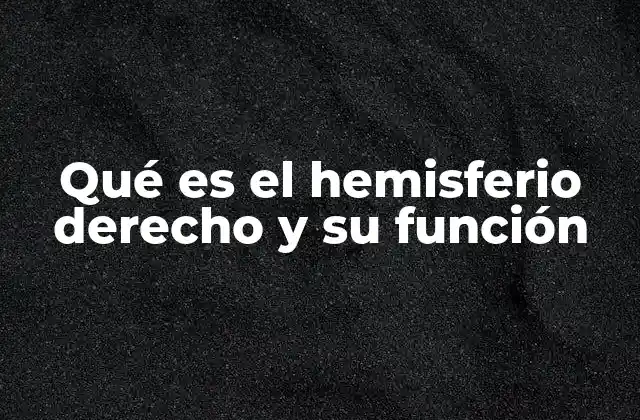 Qué es el Hemisferio Derecho y Su Función