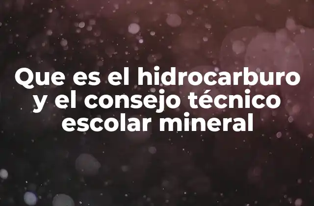 Que es el Hidrocarburo y el Consejo Técnico Escolar Mineral 2 La importancia de los hidrocarburos en la energía y la industria
