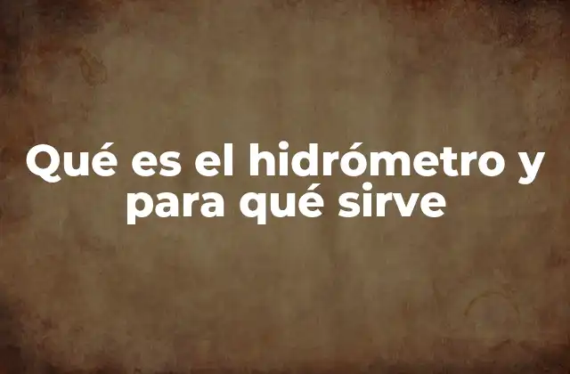Qué es el Hidrómetro y para Qué Sirve
