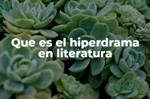 Que es el Hiperdrama en Literatura