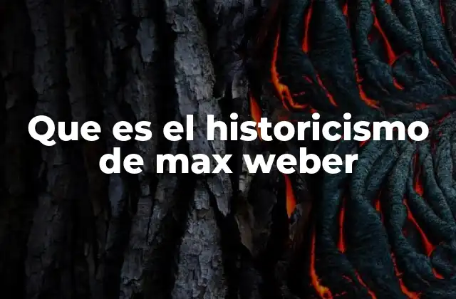 Que es el Historicismo de Max Weber
