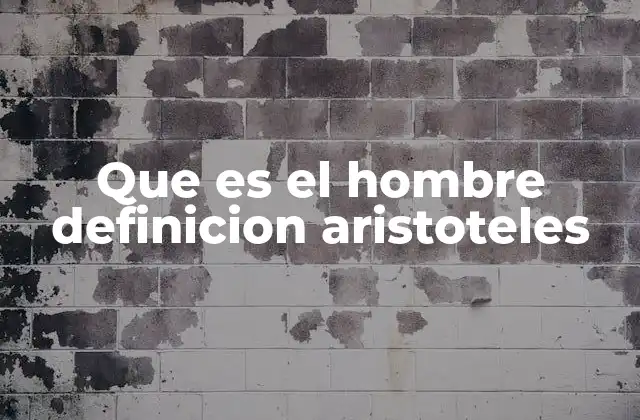 Que es el Hombre Definicion Aristoteles