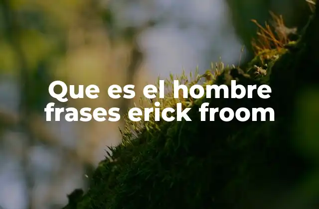 Que es el Hombre Frases Erick Froom