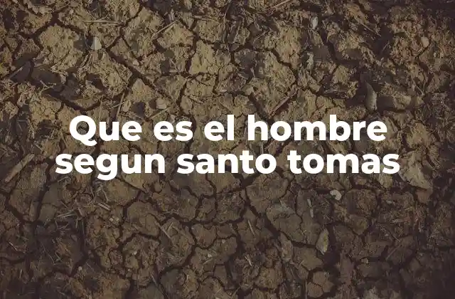 Que es el Hombre Segun Santo Tomas