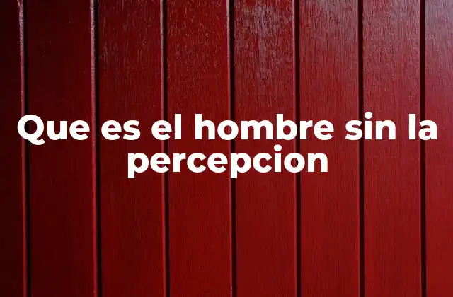 Que es el Hombre sin la Percepcion