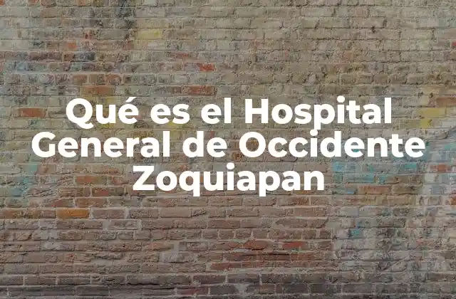 Qué es el Hospital General de Occidente Zoquiapan