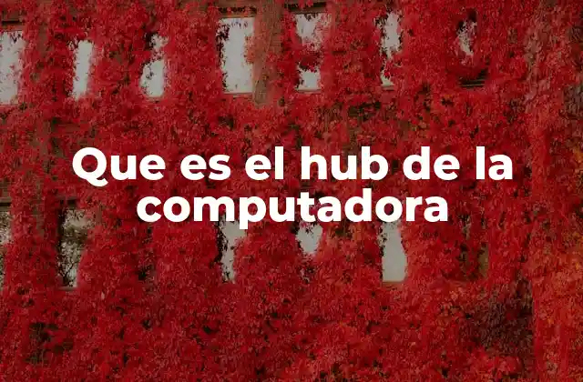 Que es el Hub de la Computadora 2 El rol del hub en una red local