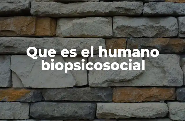 Que es el Humano Biopsicosocial