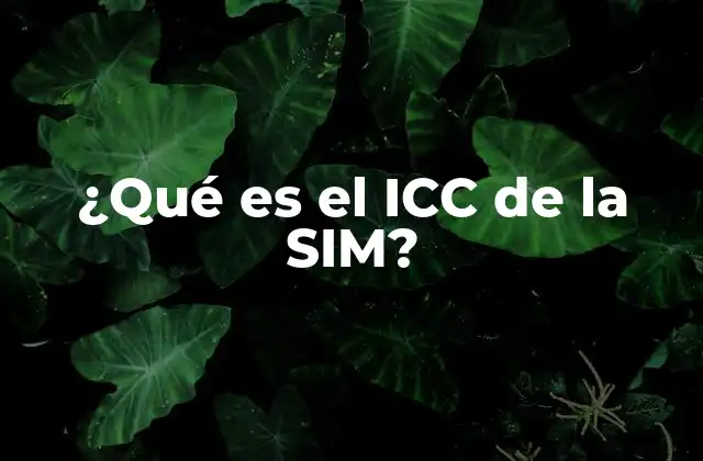 ¿qué es el Icc de la Sim?