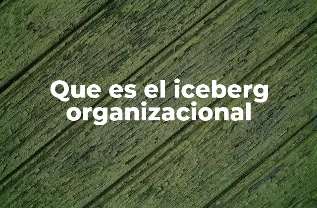 Que es el Iceberg Organizacional
