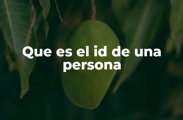 Que es el Id de una Persona