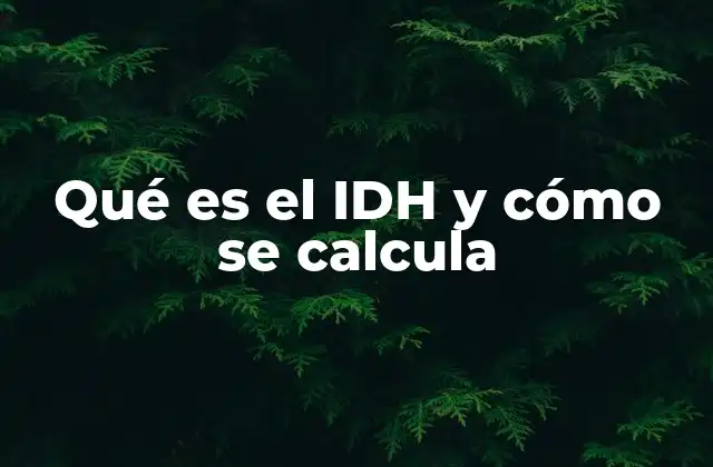 Qué es el Idh y Cómo Se Calcula