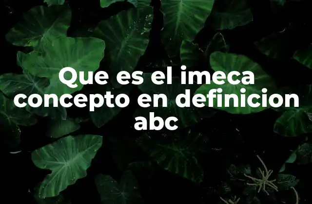 Que es el Imeca Concepto en Definicion Abc
